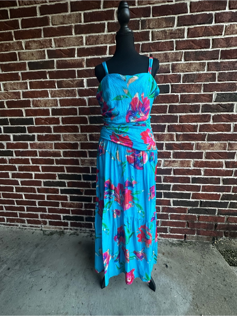 Taylor Turquoise Floral Maxi Dress